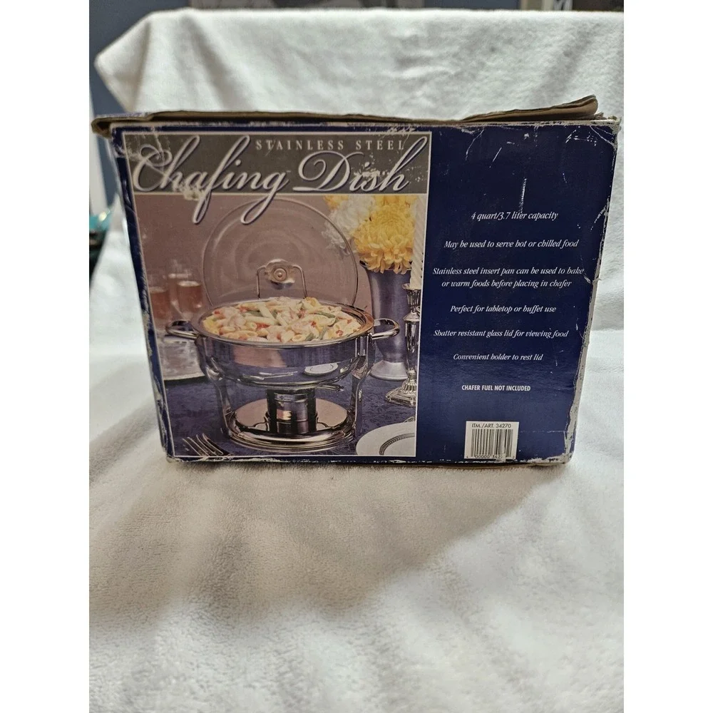Stainless Steel Chafer Chafing Dish Set 4 QT Warmer Full Gourmet Buffet NEW
